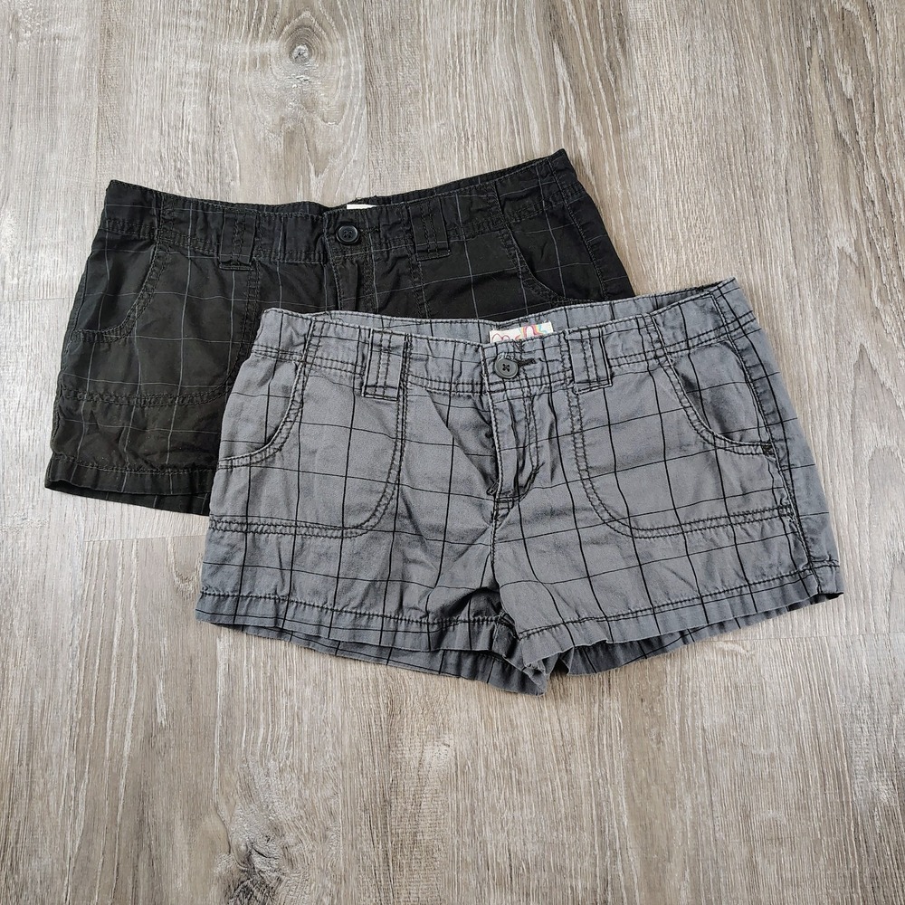 OP Original Pacific Check Shorts Lot of 2 Jrs 5 Gary Black 2in Inseam